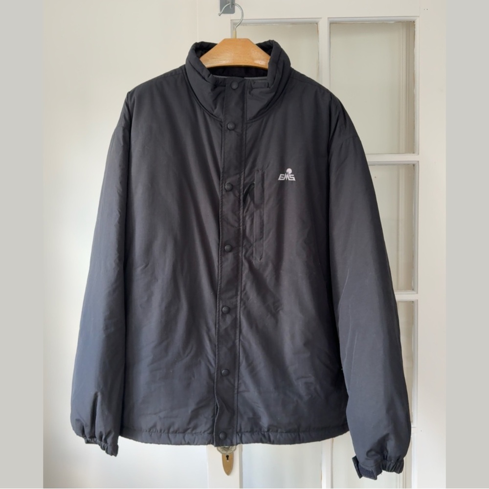 EMS Black Winter Coat Men's size XXL Puffer Jacket with Polyester Blend Filling